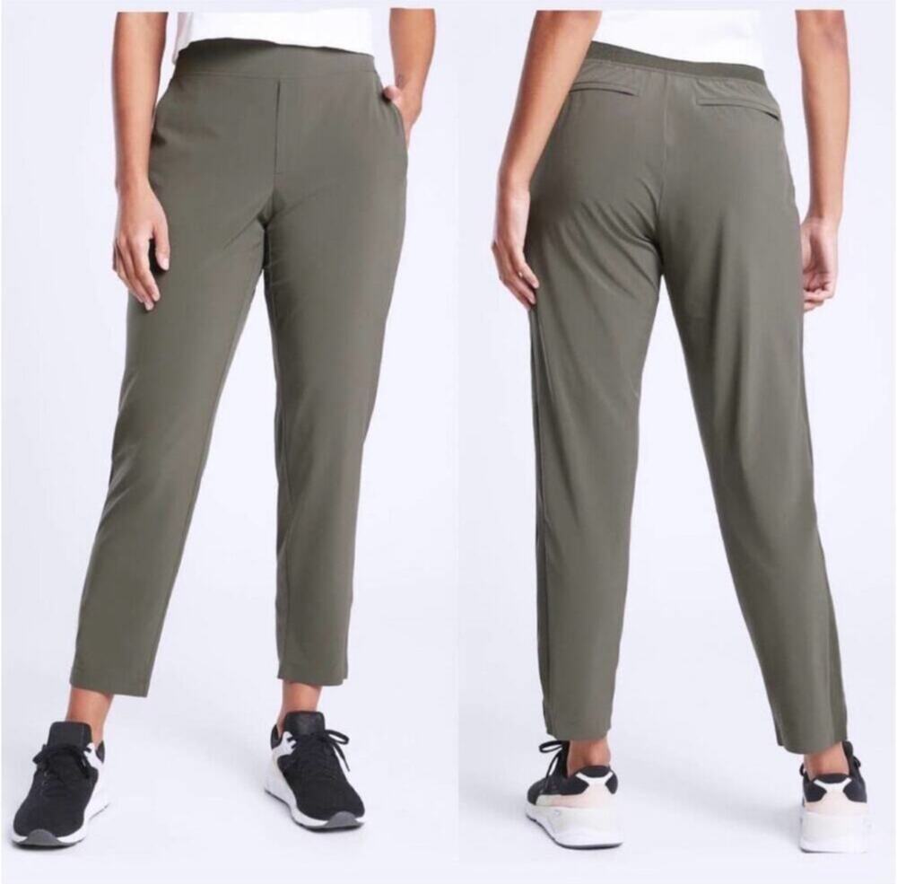 Athleta Pants Womens 16 Tall Green Brooklyn Ankle Pull On Commute Casual Work